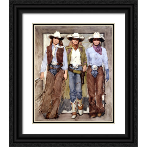 Buckle Brigade Black Ornate Wood Framed Art Print with Double Matting by Knauf, J.E.