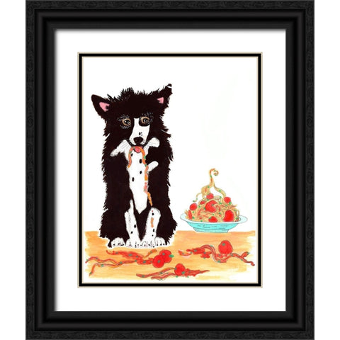 Cookie Spaghetti Black Ornate Wood Framed Art Print with Double Matting by Kwerki Studios