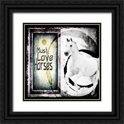 Must Love Horses Black Ornate Wood Framed Art Print with Double Matting by LightBoxJournal