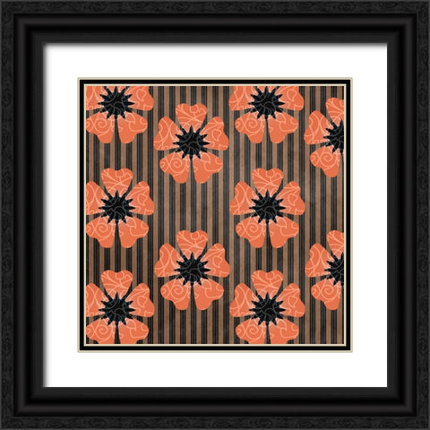 GypsyHorse CollectionSurfacePattern V1 15 Black Ornate Wood Framed Art Print with Double Matting by LightBoxJournal