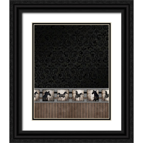 GypsyHorse CollectionSurfacePattern V2 3 Black Ornate Wood Framed Art Print with Double Matting by LightBoxJournal