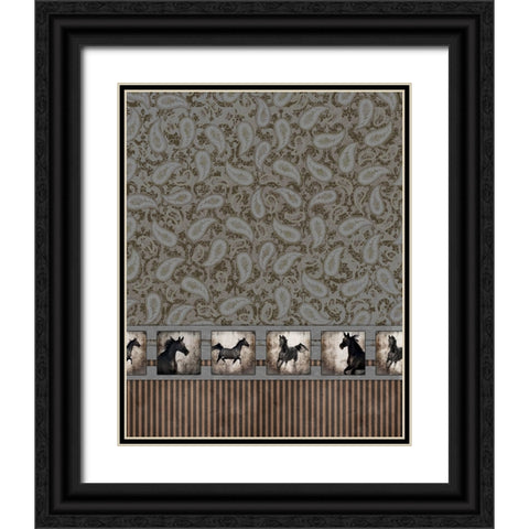 GypsyHorse CollectionSurfacePattern V2 5 Black Ornate Wood Framed Art Print with Double Matting by LightBoxJournal