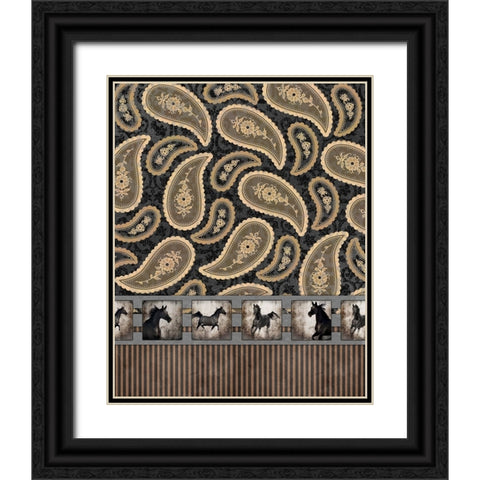 GypsyHorse CollectionSurfacePattern V2 8 Black Ornate Wood Framed Art Print with Double Matting by LightBoxJournal