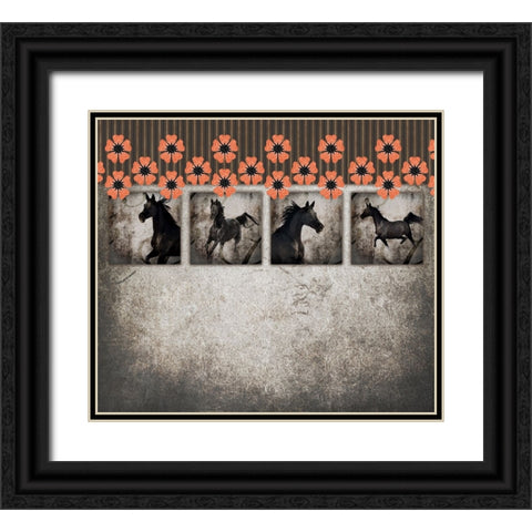 GypsyHorse CollectionSurfacePattern V2 10 Black Ornate Wood Framed Art Print with Double Matting by LightBoxJournal