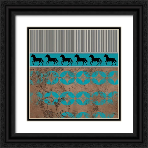GypsyHorse CollectionSurfacePattern V2 11 Black Ornate Wood Framed Art Print with Double Matting by LightBoxJournal