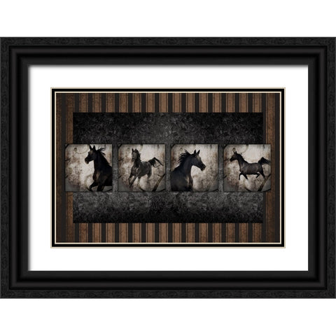 GypsyHorse CollectionSurfacePattern V3 1 Black Ornate Wood Framed Art Print with Double Matting by LightBoxJournal