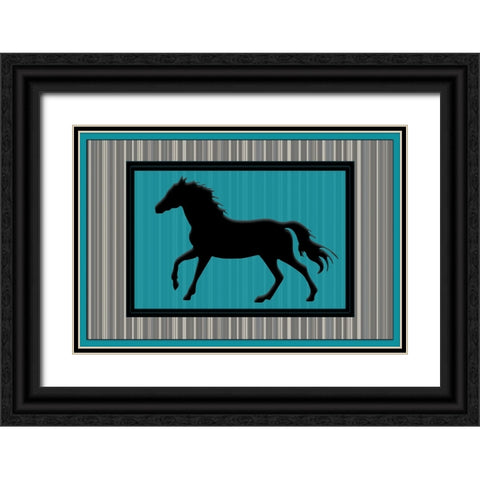 GypsyHorse CollectionSurfacePattern V3 2 Black Ornate Wood Framed Art Print with Double Matting by LightBoxJournal