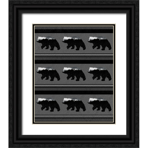 Bear_SurfacePattern V1 10 Black Ornate Wood Framed Art Print with Double Matting by LightBoxJournal