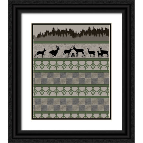 Deer_SurfacePattern V1 4 Black Ornate Wood Framed Art Print with Double Matting by LightBoxJournal