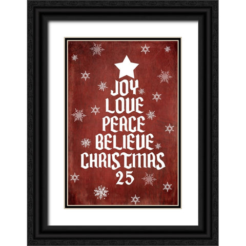 25 Days TilChristmas 04 Snowflakes Black Ornate Wood Framed Art Print with Double Matting by LightBoxJournal