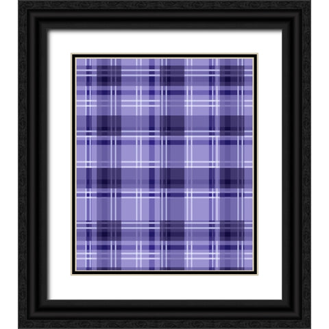 Ultra Violet Plaid 03 Black Ornate Wood Framed Art Print with Double Matting by LightBoxJournal