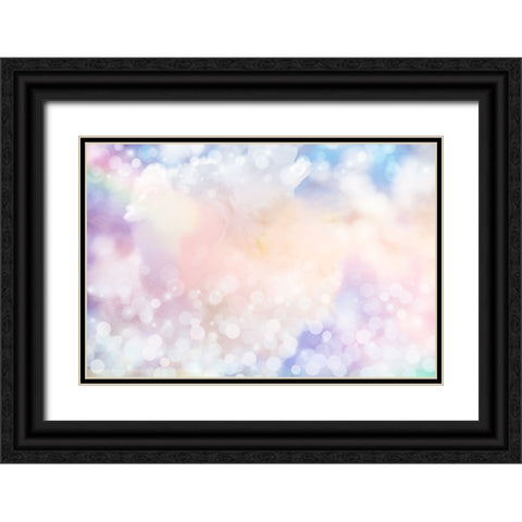 White Spring Blossoms Pattern 02 Black Ornate Wood Framed Art Print with Double Matting by LightBoxJournal