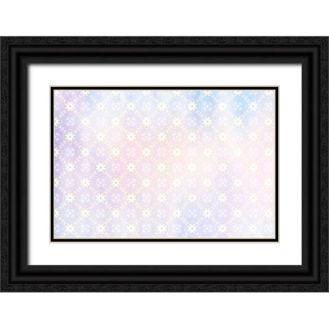 White Spring Blossoms Pattern 03 Black Ornate Wood Framed Art Print with Double Matting by LightBoxJournal