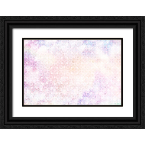 White Spring Blossoms Pattern 05 Black Ornate Wood Framed Art Print with Double Matting by LightBoxJournal