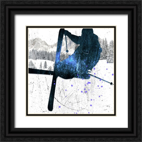Extreme Skier 02 Black Ornate Wood Framed Art Print with Double Matting by LightBoxJournal