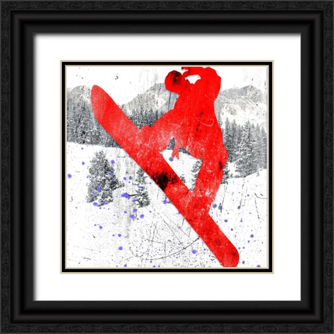 Extreme Snowboarder 05 Black Ornate Wood Framed Art Print with Double Matting by LightBoxJournal