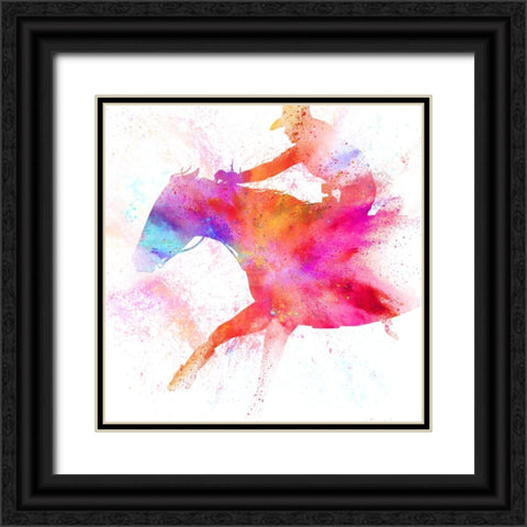 Painted Cowgirl 04 Black Ornate Wood Framed Art Print with Double Matting by LightBoxJournal