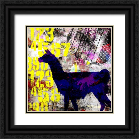 Painted Llama 1_Grunge Black Ornate Wood Framed Art Print with Double Matting by LightBoxJournal