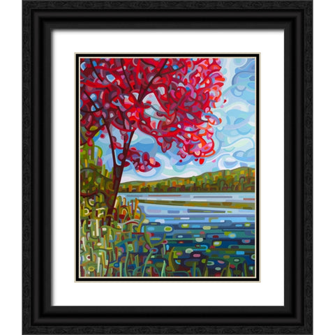 Lady in Red Black Ornate Wood Framed Art Print with Double Matting by Budan, Mandy