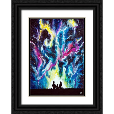 Stardust Black Ornate Wood Framed Art Print with Double Matting by Allante, Marc