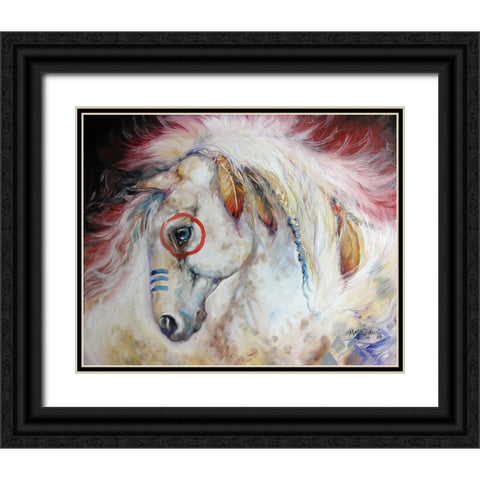 Apache The War Pony Black Ornate Wood Framed Art Print with Double Matting by Baldwin, Marcia