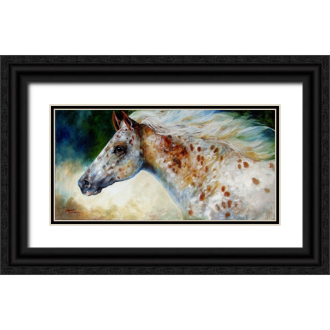 Appaloosa Spirit Black Ornate Wood Framed Art Print with Double Matting by Baldwin, Marcia