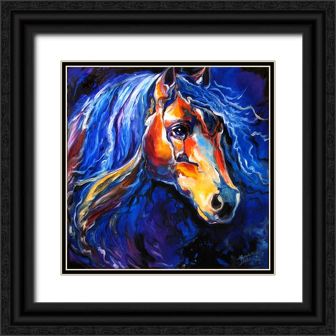 Friesian Night Black Ornate Wood Framed Art Print with Double Matting by Baldwin, Marcia