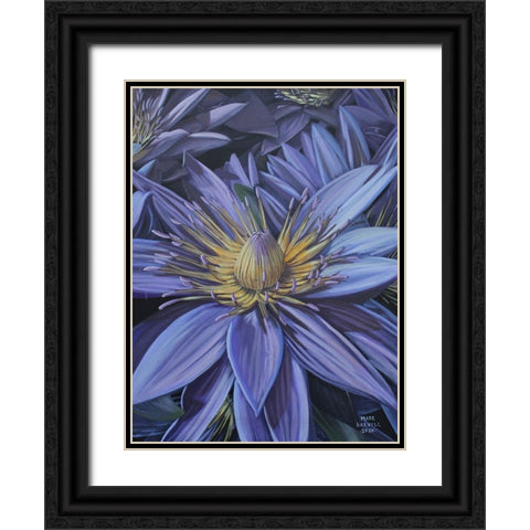 Purple Flower Black Ornate Wood Framed Art Print with Double Matting by Harvill, Marc