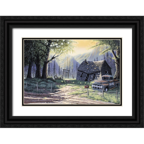 Old Family Land Black Ornate Wood Framed Art Print with Double Matting by Harvill, Marc
