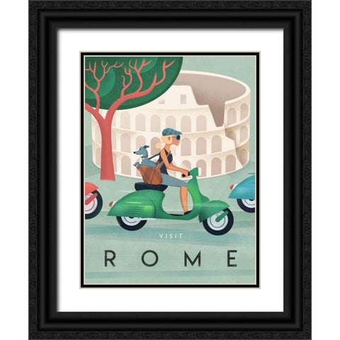 Rome Black Ornate Wood Framed Art Print with Double Matting by Wickstrom, Martin