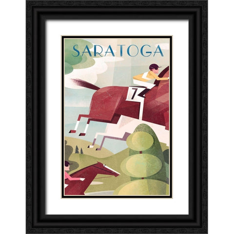 Saratoga Black Ornate Wood Framed Art Print with Double Matting by Wickstrom, Martin