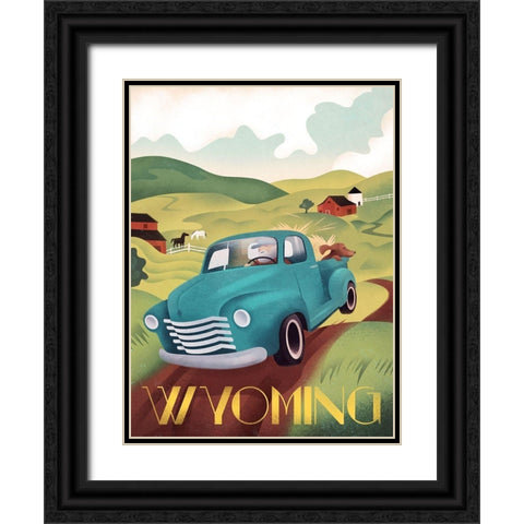 Wyoming Black Ornate Wood Framed Art Print with Double Matting by Wickstrom, Martin