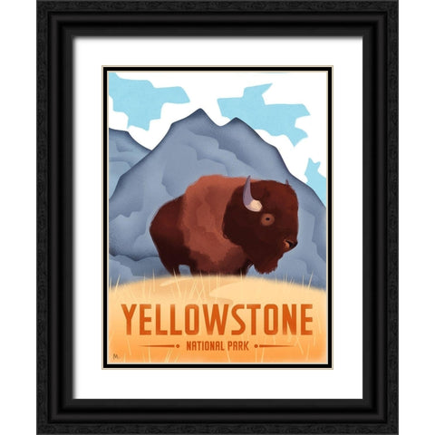 Yellowstone National Park Black Ornate Wood Framed Art Print with Double Matting by Wickstrom, Martin