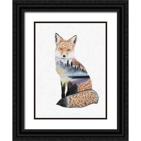 Fox Lake landscape Black Ornate Wood Framed Art Print with Double Matting by Wickstrom, Martin