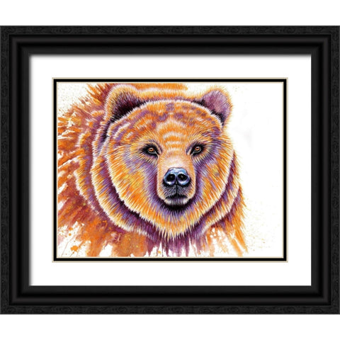 Grizzly Bear Black Ornate Wood Framed Art Print with Double Matting by Wickstrom, Martin