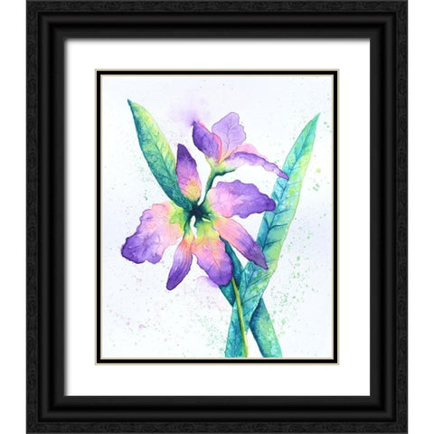 Purple Orchid Black Ornate Wood Framed Art Print with Double Matting by Wickstrom, Martin