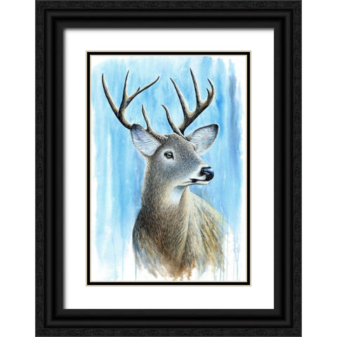Buck Black Ornate Wood Framed Art Print with Double Matting by Wickstrom, Martin