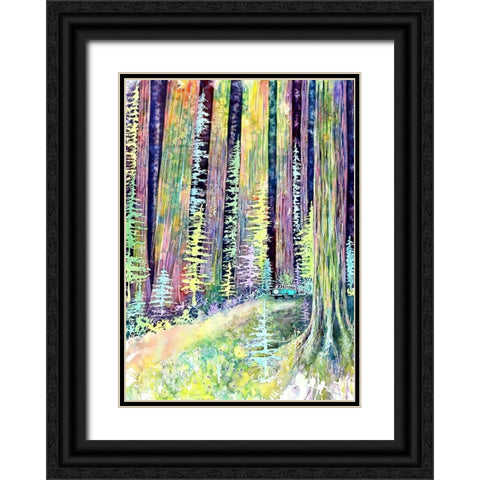 Redwoods Road Trip Black Ornate Wood Framed Art Print with Double Matting by Wickstrom, Martin