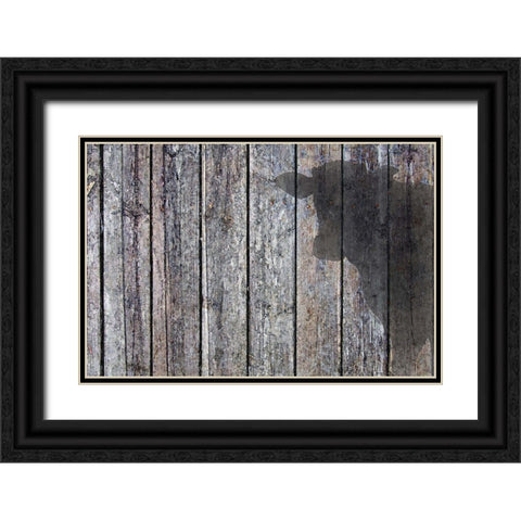 Cow Shadow Black Ornate Wood Framed Art Print with Double Matting by Murray Henderson Fine Art