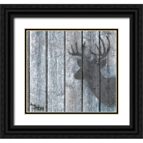 Deer Shadow Black Ornate Wood Framed Art Print with Double Matting by Murray Henderson Fine Art