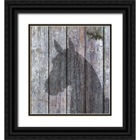 Horse Shadow Black Ornate Wood Framed Art Print with Double Matting by Murray Henderson Fine Art
