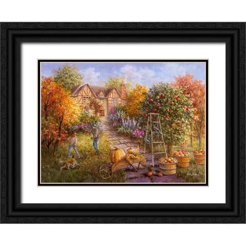 Gathering Fall Black Ornate Wood Framed Art Print with Double Matting by Boehme, Nicky