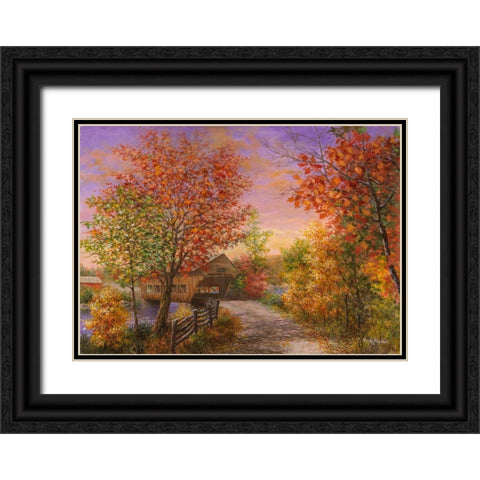 Autumn’s Color Of Fashion Black Ornate Wood Framed Art Print with Double Matting by Boehme, Nicky