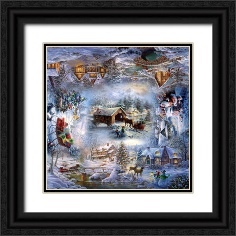 Nicky’s Christmas Black Ornate Wood Framed Art Print with Double Matting by Boehme, Nicky
