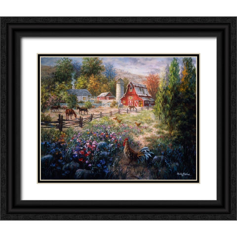 Grazing The Fertile Farmland Black Ornate Wood Framed Art Print with Double Matting by Boehme, Nicky