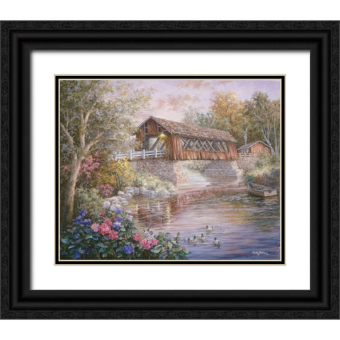 Country Thoroughfare Black Ornate Wood Framed Art Print with Double Matting by Boehme, Nicky