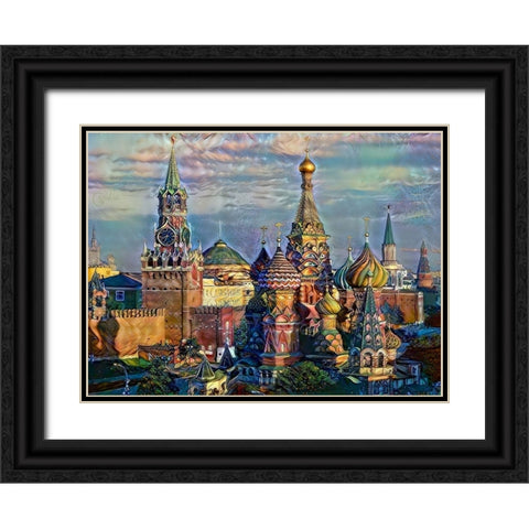Moscow Russia domes and peaks Black Ornate Wood Framed Art Print with Double Matting by Gavidia, Pedro