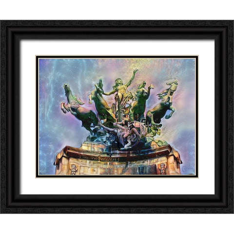 Paris France Quadriga at Grand Palais Black Ornate Wood Framed Art Print with Double Matting by Gavidia, Pedro