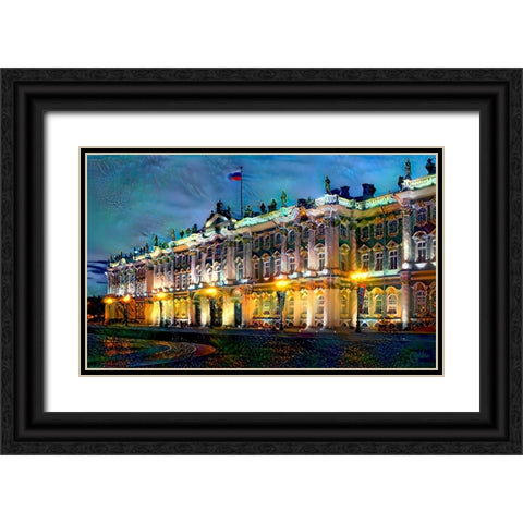 Saint Petersburg Russia Hermitage Museum Black Ornate Wood Framed Art Print with Double Matting by Gavidia, Pedro