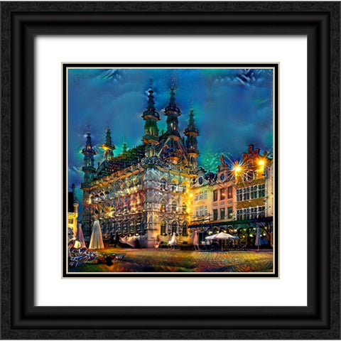 Belgium Leuven Town Hall Black Ornate Wood Framed Art Print with Double Matting by Gavidia, Pedro